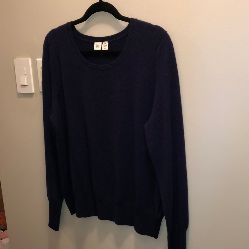 GAP Navy Blue 100 Percent Cashmere Crew Neck Sweater in Size XL